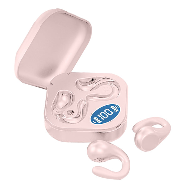 Korvan klipsi Bluetooth-kuulokkeet HiFi-ääni Avoimet langattomat kuulokkeet Virtanäytöllä Urheilujuoksuun Pinkki