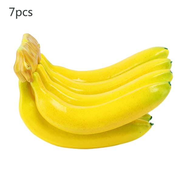 Artificiell Banana 7 Heads Banana Model High Simulation Fake Fruit Banana Model Photo Prop för Home Party