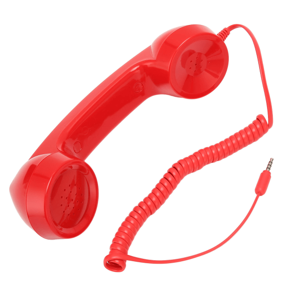 Retro telefonlur Multifunktion Strålningssäker handhållen mobiltelefonmottagare för mobiltelefoner Datorer Röd Red