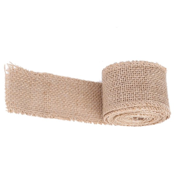 Jute Hessian tyg för att göra julfestprydnader (bredd: 5 cm)