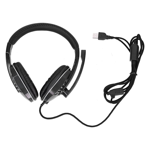 Spelhörlurar Ljusstarkt Trådbundet Headset med Brusreducerande Mikrofon för Spelkonsoll