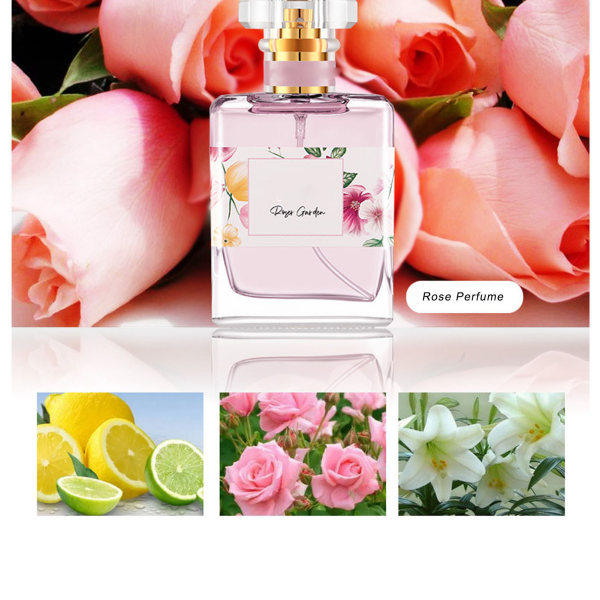 Dameparfyme 50ml Rose Duft Spray Parfyme Langvarig Forfriskende og Lett Lukt Rose Parfyme