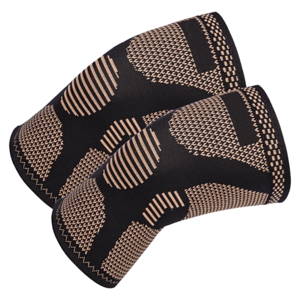 1 par elastiska stickade knäskydd - andningsbara, bekväma nylon- och silikonskydd för cykling - bokstavstryckt typ XL