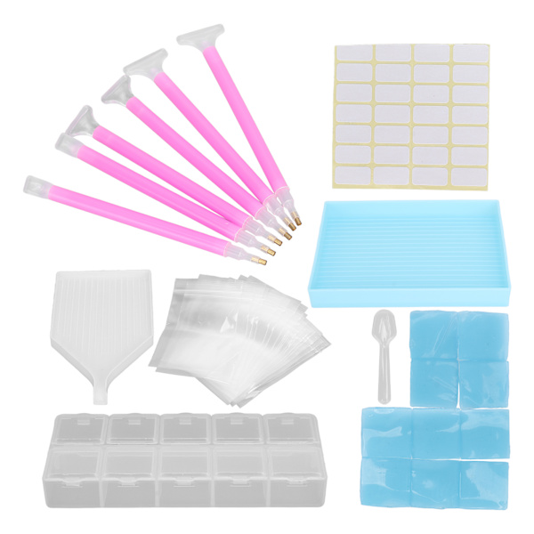 Gör-det-själv Rhinestone Målarverktyg Kit Rhinestone Dotting Pen Pärlor Sorteringsbricka Förvaringslåda Nail Art Tool Set