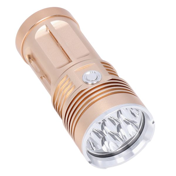 LED-ficklampa 8000LM Ljusstyrka Skyddsfunktion Aluminiumlegering Tunna Bärbar Zoomficklampa