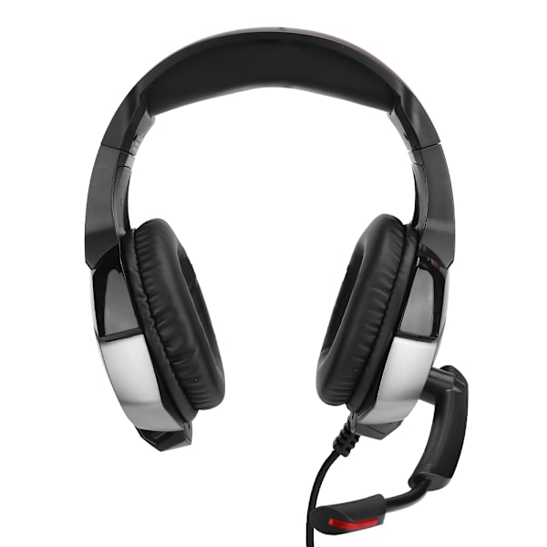 Headset för spel med huvudmonterad datortråd, lysande, för PS4 (svart röd)