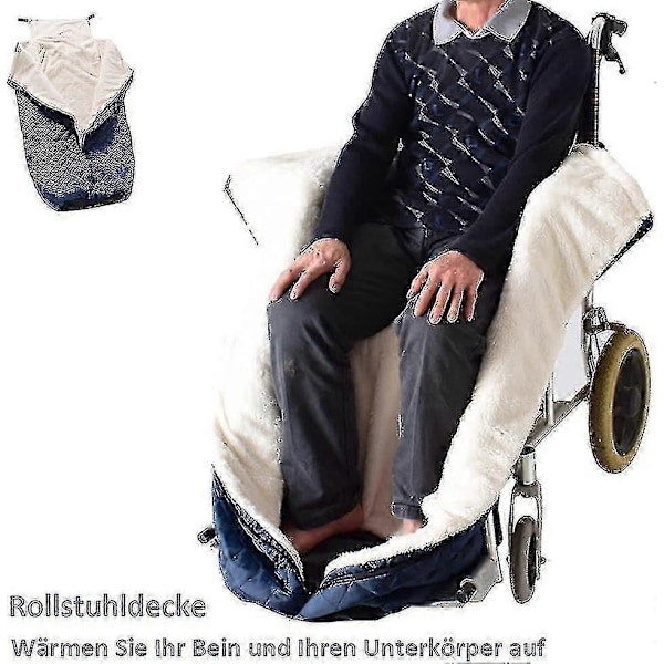 Pyörätuolin peitto - Tuulenpitävä ja lämmin - Aikuiset - Sopii pyörätuoleihin - Sininen
