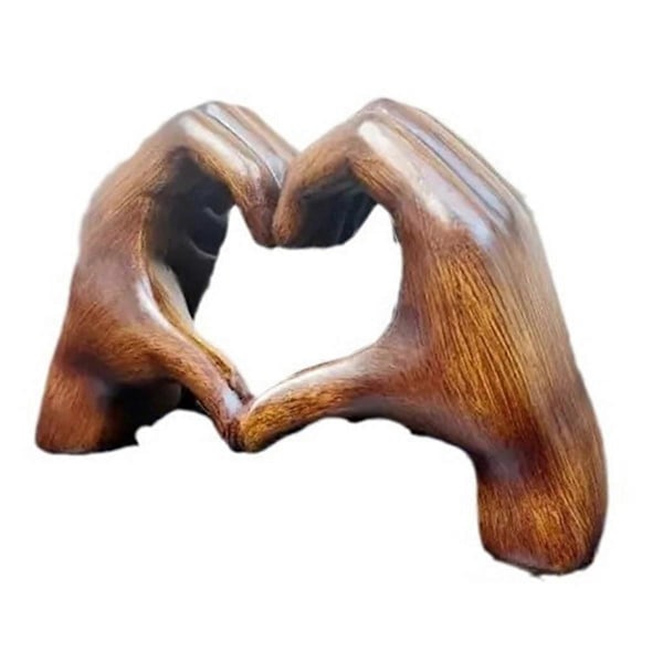 Hjärthandsgest Skulptur Handgest Staty Harts Hjärtskulptur