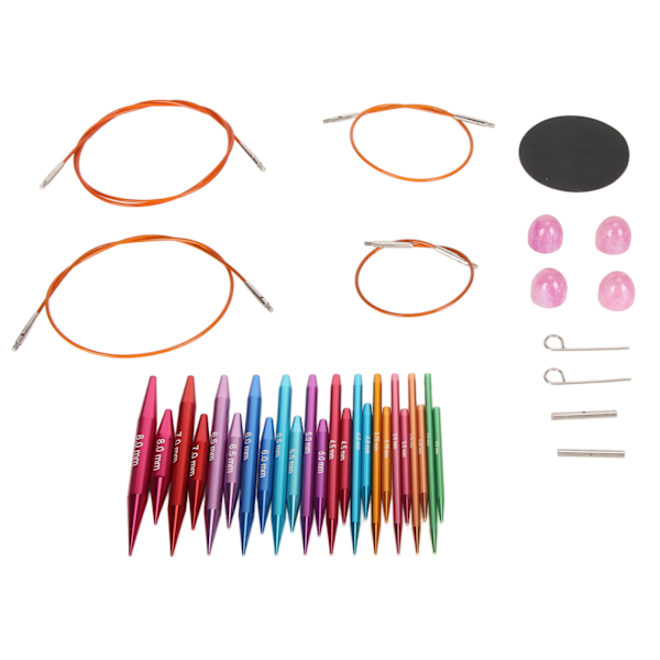 Cirkulär set 3 till 8 mm Utbytbar blandade färger Set med förvaringsväska för hantverk