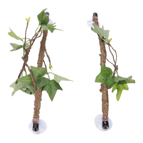 Corner Reptil Terrarium Plant Dekoration med sugkoppar - perfekt för amfibier, ödlor och ormar