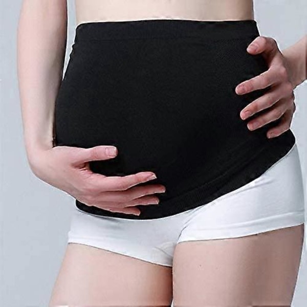 Magebelte for gravide, pustende og komfortabelt støttebelte for kvinner, abdominal- og ryggstøtte 2XL (Svart)