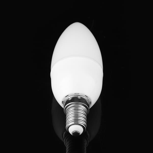 LED-lyspære i retrostil, E14-sokkel, stearinlysform, AC 220V (rund varmhvit)