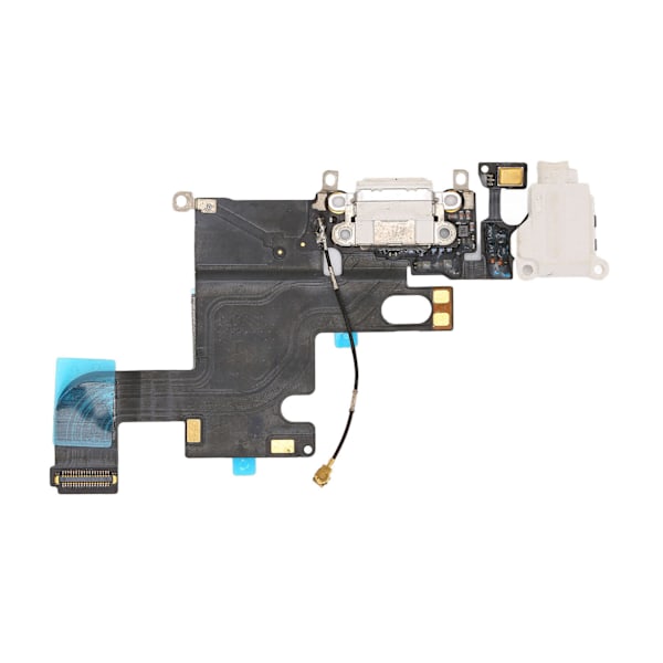 Puhelimen latausportin joustava kaapeli antennilla, kuulokeliitännällä ja mikrofonitoiminnolla iPhone 6 Plus -valkoinen