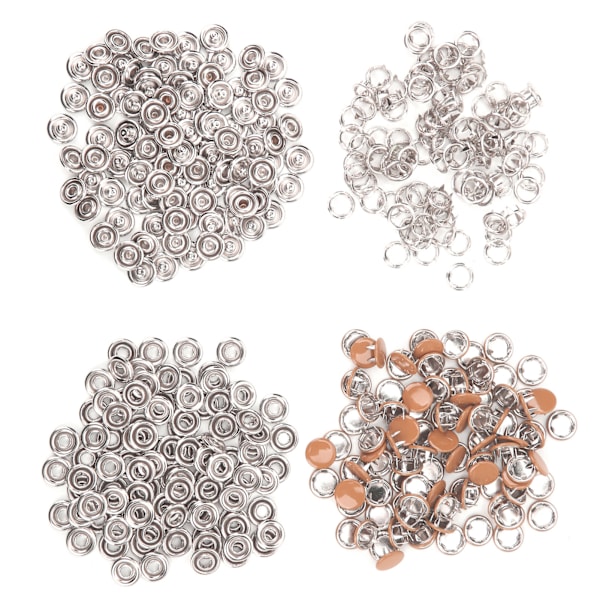 100 set tryckknappar färgglada mässing klor press stud sömnadsfästen med installationsverktyg Crimson
