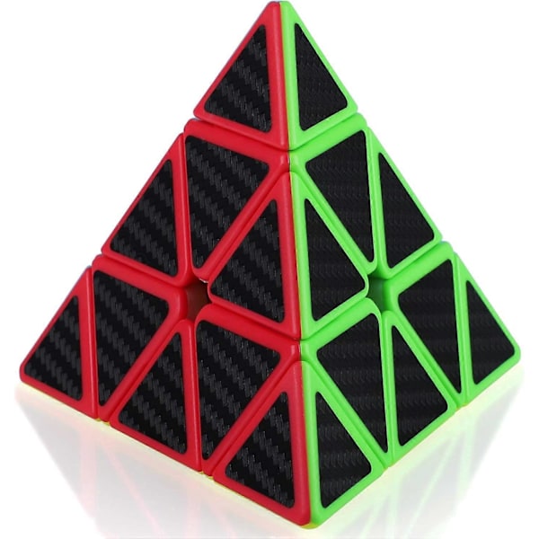 Kolmio Pyramidi Nopeuskuutio 3x3x3, Taikakuutio Erikoiskilpailu Erittäin Nopea Kuutio Tarra Hiilikuitu Täydellinen Lahja Lapsille ja Aikuisille