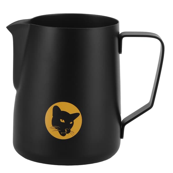 600 ml kaffekop, krus, multifunktionel 304 rustfrit stål mælkeskumningskande, sort