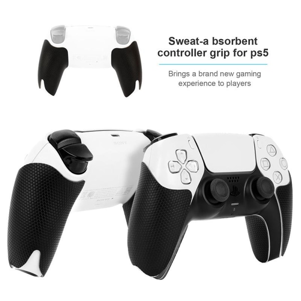 EXtremeRate PlayVital Grips-klistremerke for PS5-kontroller, håndtaksklistremerkedeksel gummiskinn for PS5, Anti-skli-tilbehør for PS5-kontroller