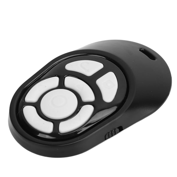 Bluetooth-fjernbetjening til sidevending, universel APP-rulning, klikker til kameraremote udløser, selfie-knap til mobiltelefon, sort