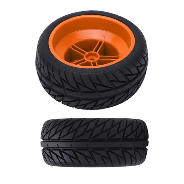 4 kpl RC-auton kumirenkaat ja vanteet 1/10 Short Course Truck - Oranssi
