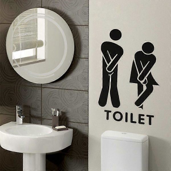 WC-tarra - Irrotettava DIY-sisustus - Seinätarrat Kodin sisustus Olohuone Sulka Seinätarra Irrotettava Söpö Mies Nainen Pesuhuone WC-vessa Tarra Perhe