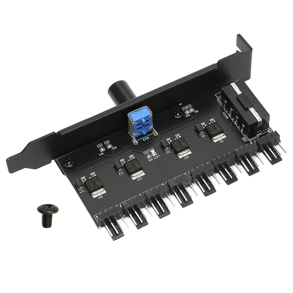 PC Fan Hub 8-kanalers ratt Kylfläkthastighetskontroll för CPU-chassi hårddisk VGA PWM Fläkt PCI-fäste