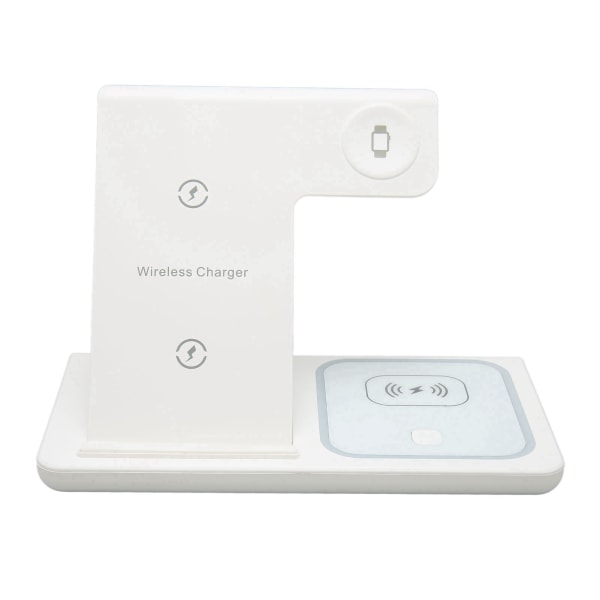 Trådløs lader 3 i 1 trådløs ladestasjon for IPhone 13 12 11 XS XR XS X 8 Plus Klokker Headset Hvit