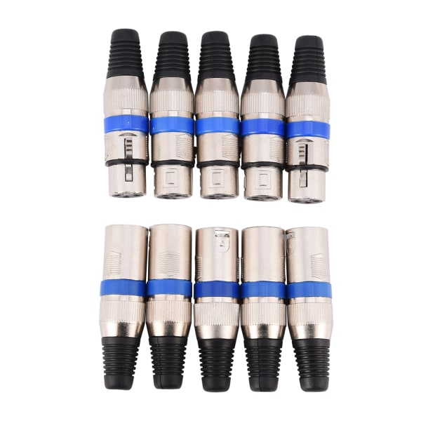 5 paria 3-nastainen XLR-mikrofoni-ääniliitin urospuolinen naarasliitin