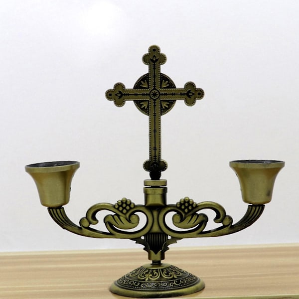 2 x Retro Europæisk Lysestageholder Elegant 2-hovedet Lysestage Stand