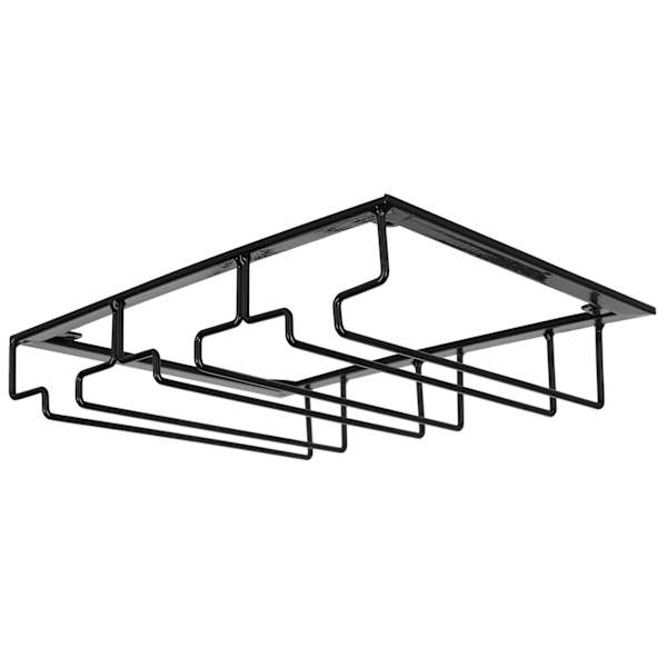 Vinställ under skåp, hållare för vinglas, förvaring, hängare, metallorganisatör för bar, kök, 3 platser, 30 x 22,5 cm, svart