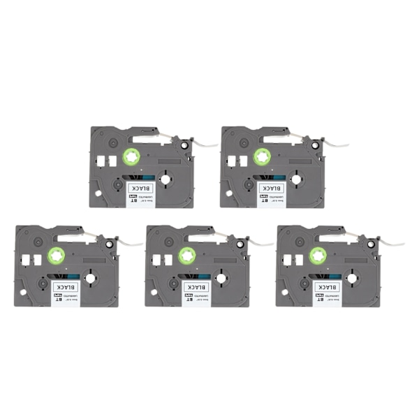 5 st Etikettmaskinstejp 9mm Laminerad Vattentät Färgfast Multi Purpose Etikettband för PT D210 PT D200 PT H110 PT D400 Guld På Svart Bze 324