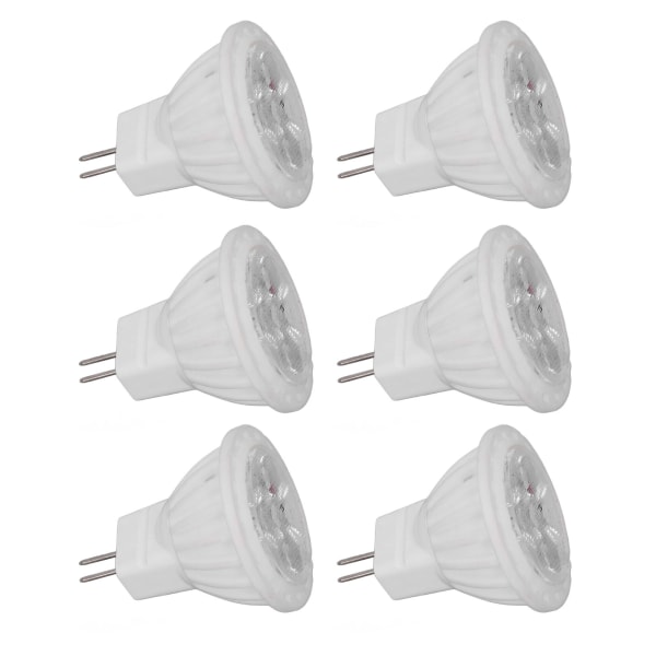 6 stk MR11 LED lyspære 4W GU4 dobbel pin pære Dimbar 360lm lampe for gangvei hage landskapsområder 220V hvitt lys 6000K