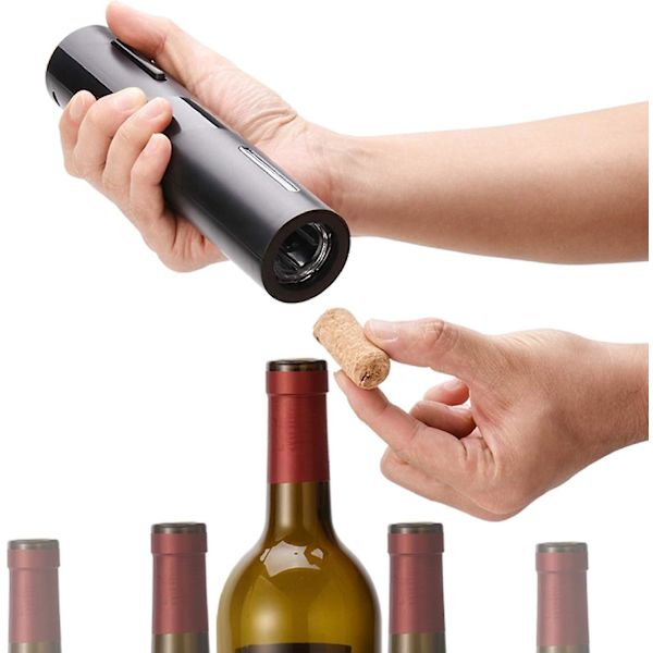 Elektrisk vinflasköppnare set med USB laddning, folieskärare, propp och hällare - perfekt för hem, restaurang, fester och familjepresenter