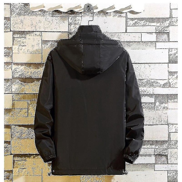 Herre Plus Size Vår Høst Tynn Vindjakke Hette Bomberjakke Casual Sportswear Glidelås Frakk M FARGE Blå