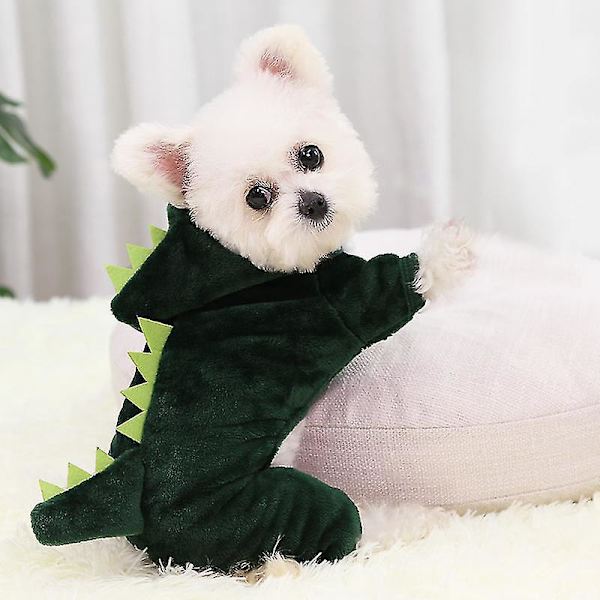 Sød og behagelig blød dinosaur hundetrøje XS grøn