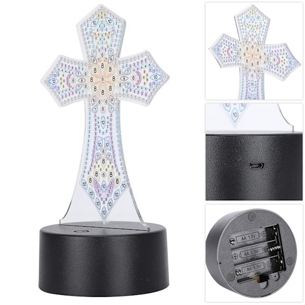 LED 7 färger USB nattlampa akryl DIY diamantmålning lampa heminredning (DP03)