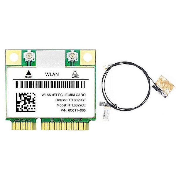 RTL8822CE WiFi-kort+Antenne 1200Mbps 2.4G+5Ghz 802.11AC Netværk