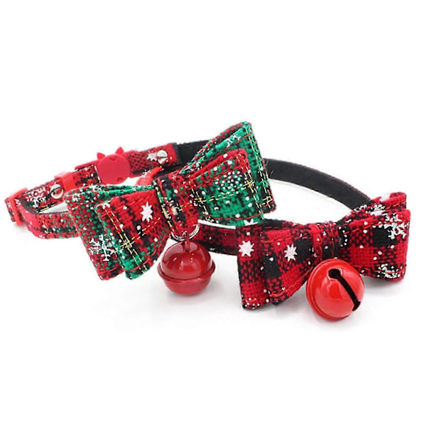 Fluga Halsband för Katt med Bjällra för Valp Juldesign Husdjursvård Tillbehör Julgrön XS