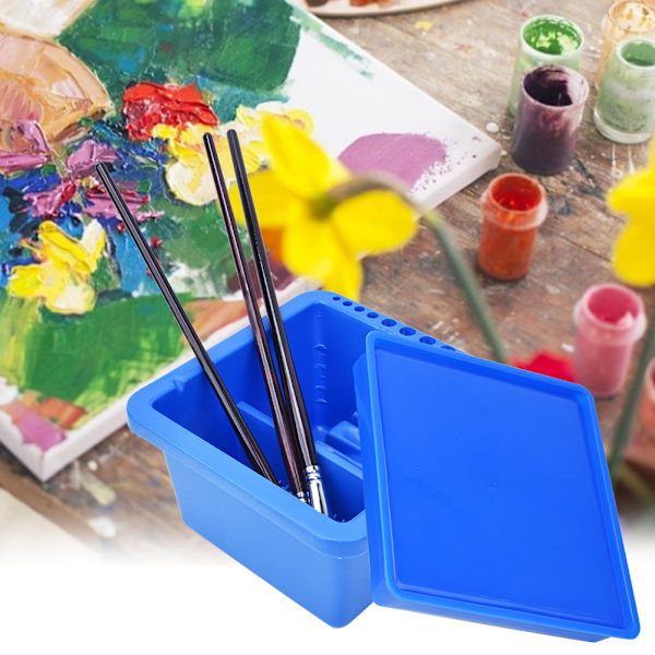 Plastbørste vaskespand Multifunktion Firkantet Pen Skive Art Supplies Vaskeværktøj Art Set