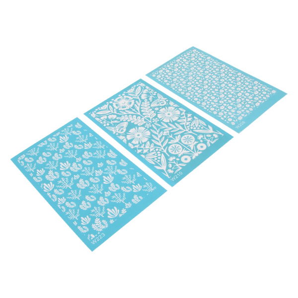 Polymer Clay Silk Screen sjablonger DIY Gjenbrukbare silketrykksett for smykker Leirøreringer Dekor 208, 210, 223