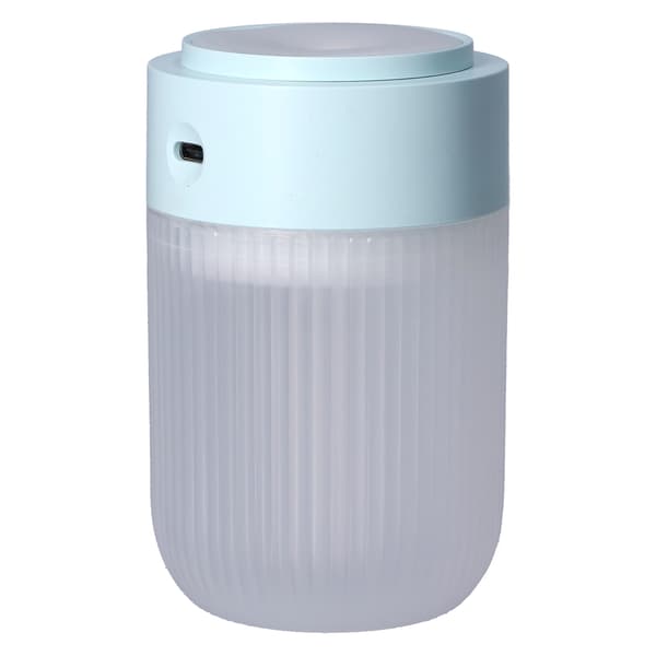 Cool Mist Luftfugter Mini Bærbar 250 ml USB Ultra Stille Diffuser med Farverigt Natlys Blå