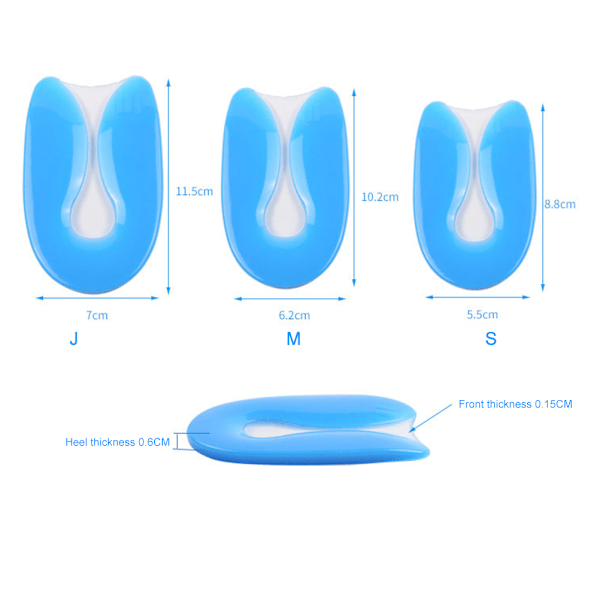 Silikonigeelikuppi kantapää Plantar Fasciitis -tyyny Geeli kantapäätyynyt Tyyny U-muotoinen kannus kantapää Lisää tyynyt
