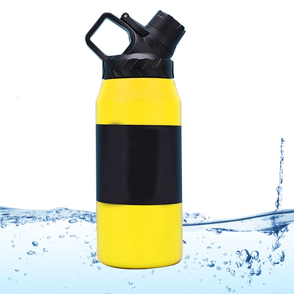 Rustfrit Vakuum Isolering Flaske Stilful Innovativ Høj Kapacitet Lækagesikker Sports Vandflaske til Udendørs Sport Bilrejse 750ml Gul