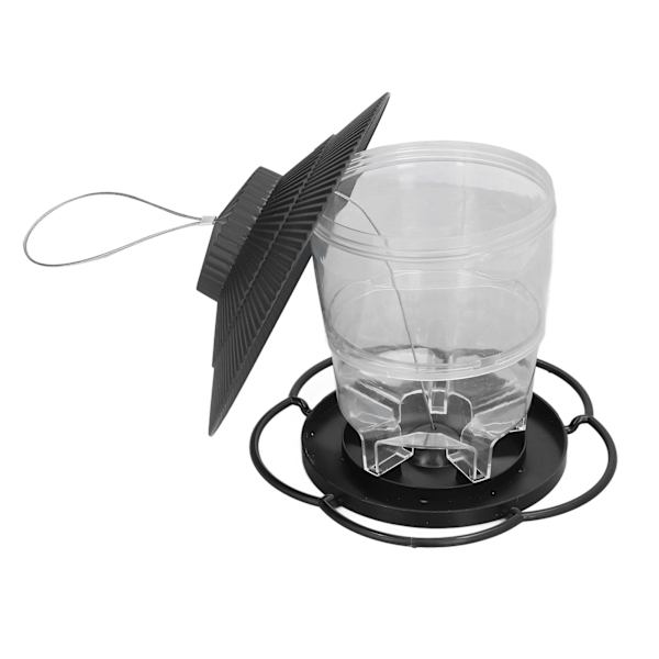 Fågelmatare 1L Slitstark ABS Lätt att fylla Transparent Behållare Bärbar Paviljong Design Hängande Fågelmatare