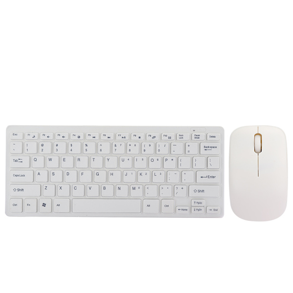 2,4G trådlös set med tangentbordsskydd USB -mottagare för Notebook Office Gaming Plug and Play (Vit K&#8209;03)