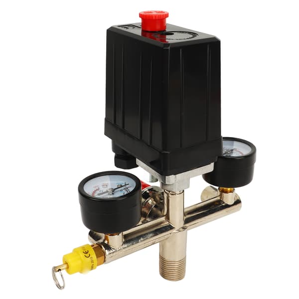 Luftkompressor tryckbrytare 0 till 180PSI tryckregulator reglerventil med 2 mätare