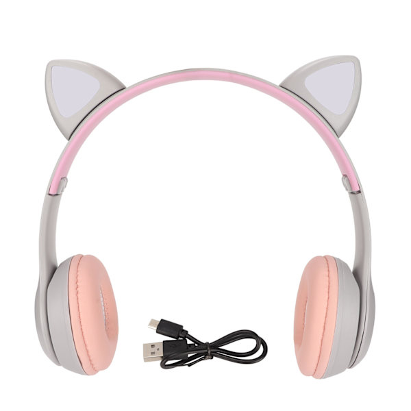 Cat Ear Bluetooth kuulokkeet melua vaimentavat sisäänvedettävä langaton pistokekortti LED värivalo lasten kuulokkeet