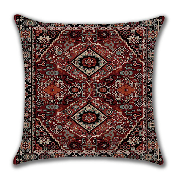 Kuddfodral Geometrisk Persisk Heminredning Set om 4 Orientalisk Ikat Dekorativ 18 x 18 Tum