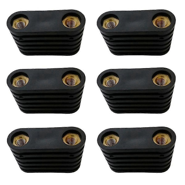 6 stk. Windsurfing Sort Plastik 2-huls Footstrap Indsats Windsurf Board Footstrap Udskiftning Surfboa-B14