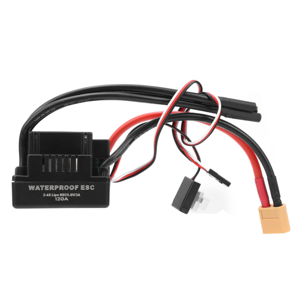 120A vanntett børsteløs ESC elektronisk hastighetskontroller tilbehør Passer til 1/8 RC CarXT60 plugg
