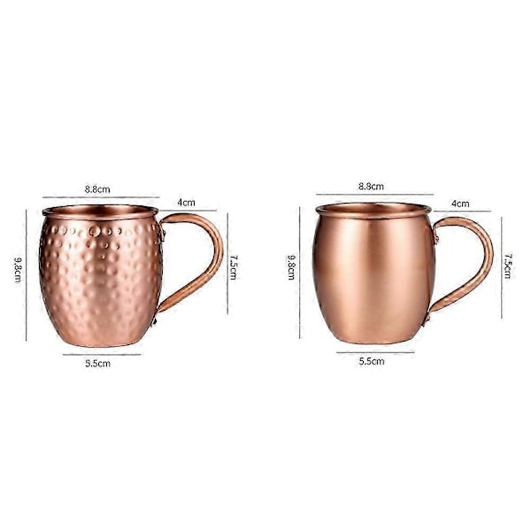 530ML 100% Ren Kopparmugg Trummkopp Cocktailkopp Ren Kopparmugg Restaurang Bar Kall Dryck Kopp